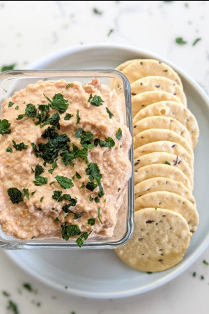 Sundried Tomato Dip with Rice Crackers